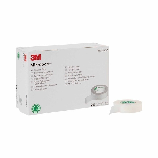 3M Micropore Medical Tape, White, 1/2 Inch X 10 Yard, Paper NonSterile, 1530-0 - main